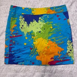 Loudmouth Golf Ko Olina Hawaii Drop Cloth Skort Size 6 Paint Splatter rare golf